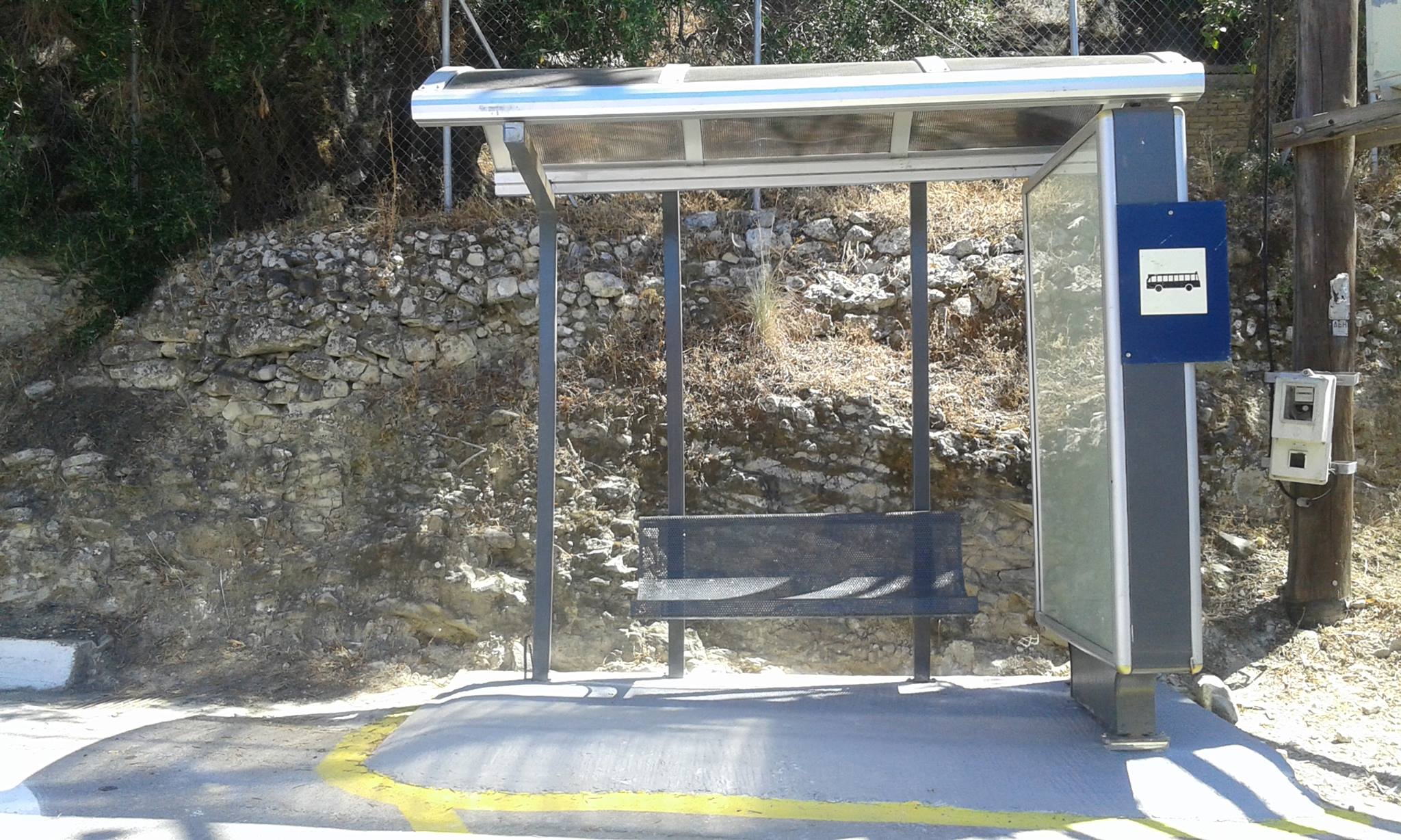 The bus stop in Pentati The bus stop in Pentati