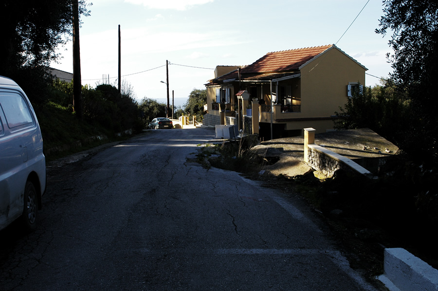Broken road in Pentati, Corfu, Greece